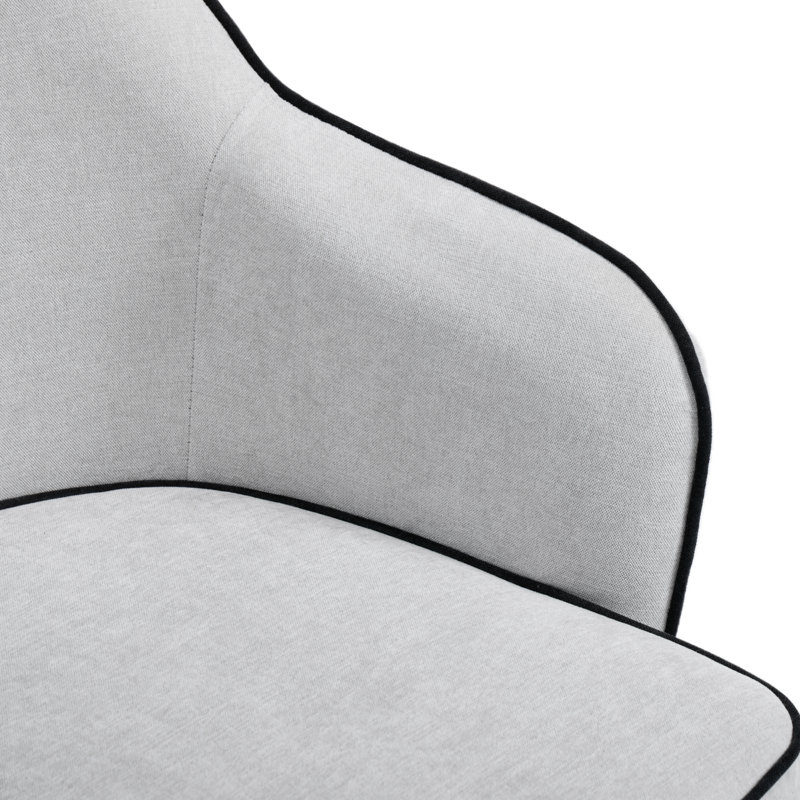 Karoll Linen-style Woven Fabric Occasional Chair, Light Grey