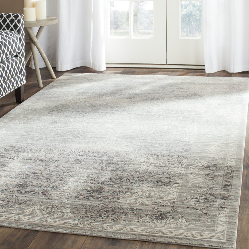 Tapis oriental mauve / gris Aubree, Rectangle 8 pi x 10 pi