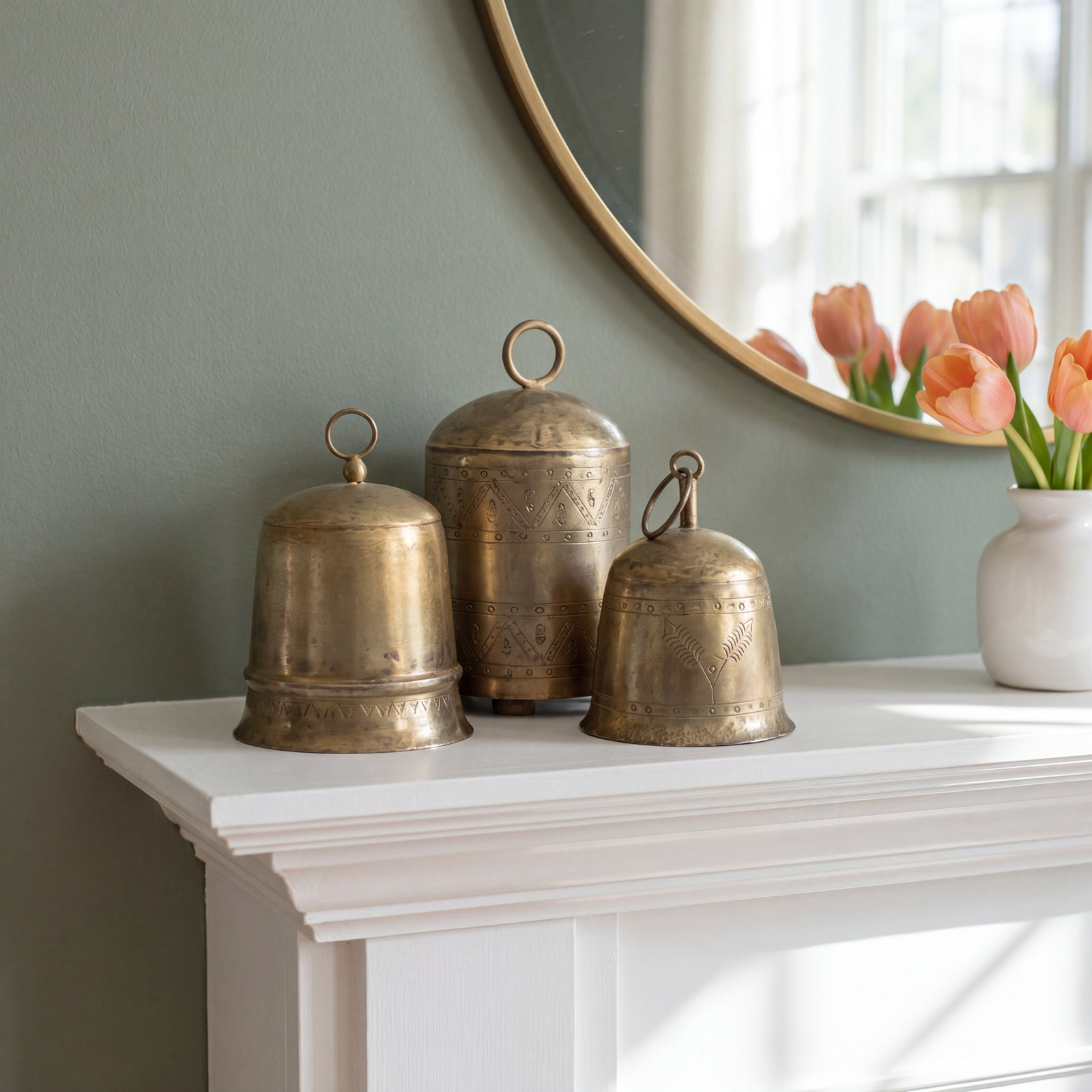 Montrose 3-Piece Antique Brass Bell Set