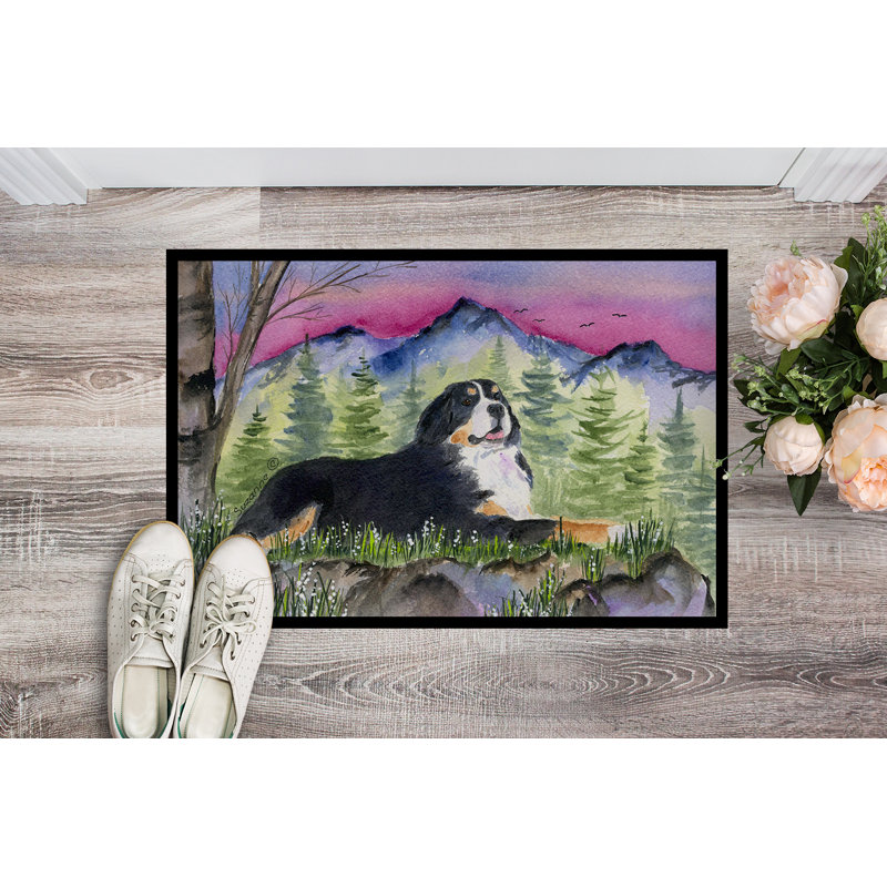 Tapis de porte d’intérieur anti-dérapant bouvier bernois mountain dog, Rectangle 2 pi x 3 pi