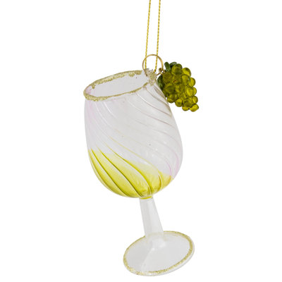 Glittered Wine Glass Christmas Ornament