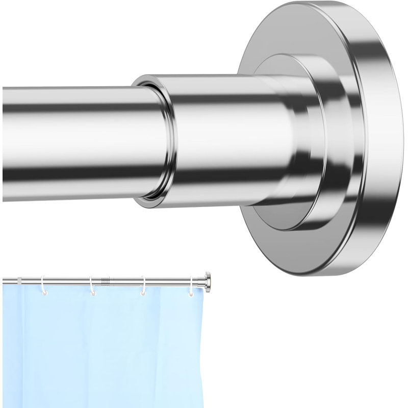 Tringle de rideau de douche chromée de 31 à 80 po, tringle à rideau à tension de ressort réglable en acier inoxydable de 1 po de diamètre et sans rouille