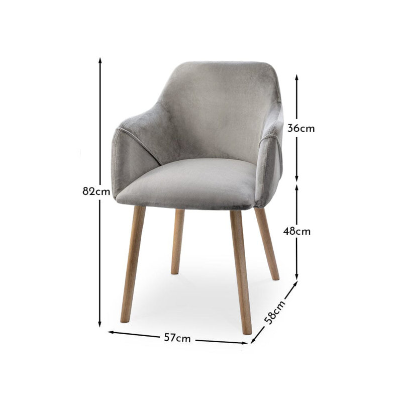 Aggarwal 48cm H Armchair, Whitewash, Grey