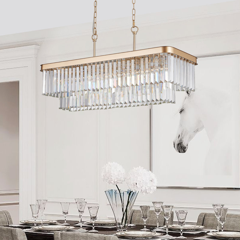 Lustre en cristal 11 lumières K9, Doré