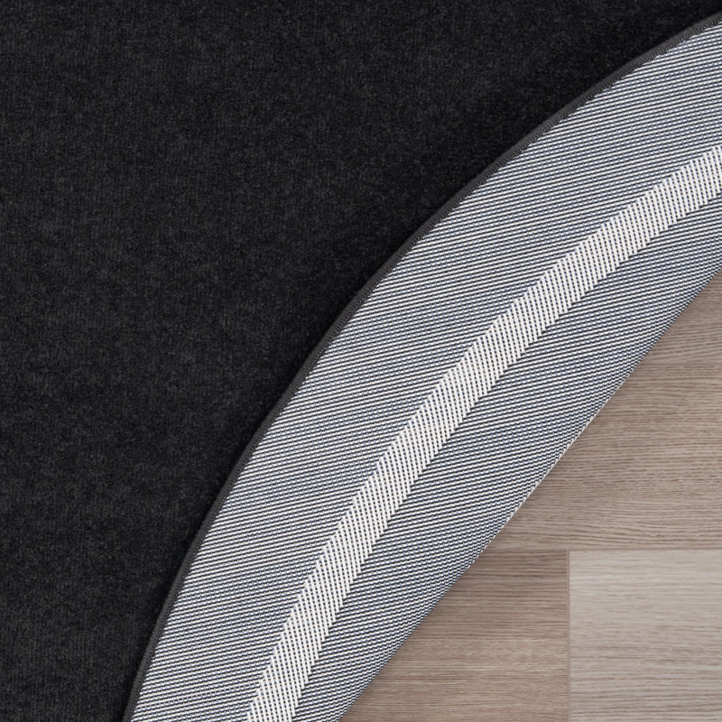 Aubreanna Abstract Machine Woven Chenille Indoor/Outdoor Area Rug in Black, Round 6'