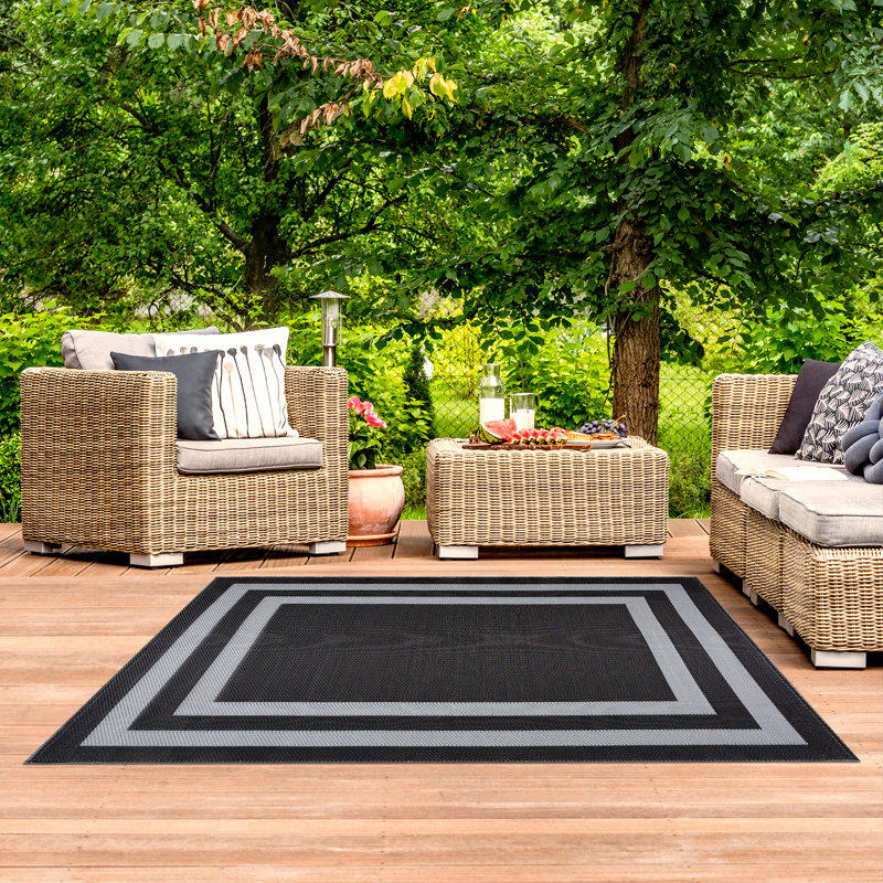 Tapis intérieur / extérieur gris Aitana, Rectangle 4 pi x 6 pi