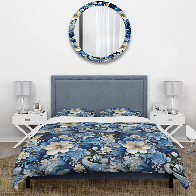 Literie scandinave à motif cachemire III, Housse de couette pour grand lit et 2 taies décor