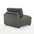 Upholstered Light Gray Faux Rabbit Fur Flannel Armchair with Pillow Back, One Arm Single Chair Module Part For Sectional Sofa-1543038420