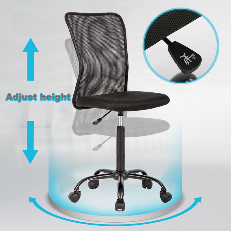 Chaise de travail chaise de bureau chaise de bureau chaise d'ordinateur en filet pivotant à hauteur réglable, Noir