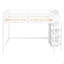 Lit mezzanine double avec garde-robe et escalier de rangement intégrés-1035909158