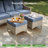 5 - Person Wicker Outdoor Conversation Set, Patio Sofa Set with Fire Pit and Cushions-10230404