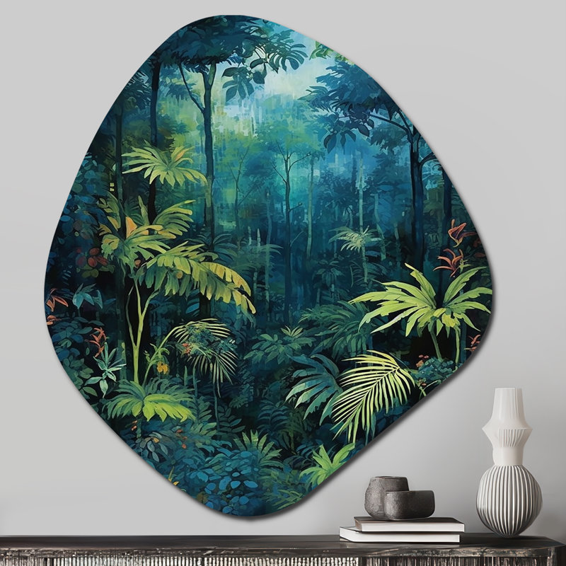 Cortrell - Décoration murale irrégulière en métal forme de forêt nébuleuse, H 28 po x l 25 po x P 1 po