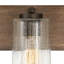 Luminaire de salle de bain en bois à 3 lumières Sawyer avec abat-jour cylindrique transparent