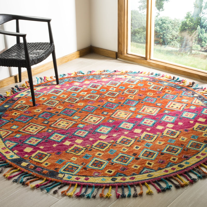 Tapis en laine touffeté à la main Vahakn, Rond 3 pi