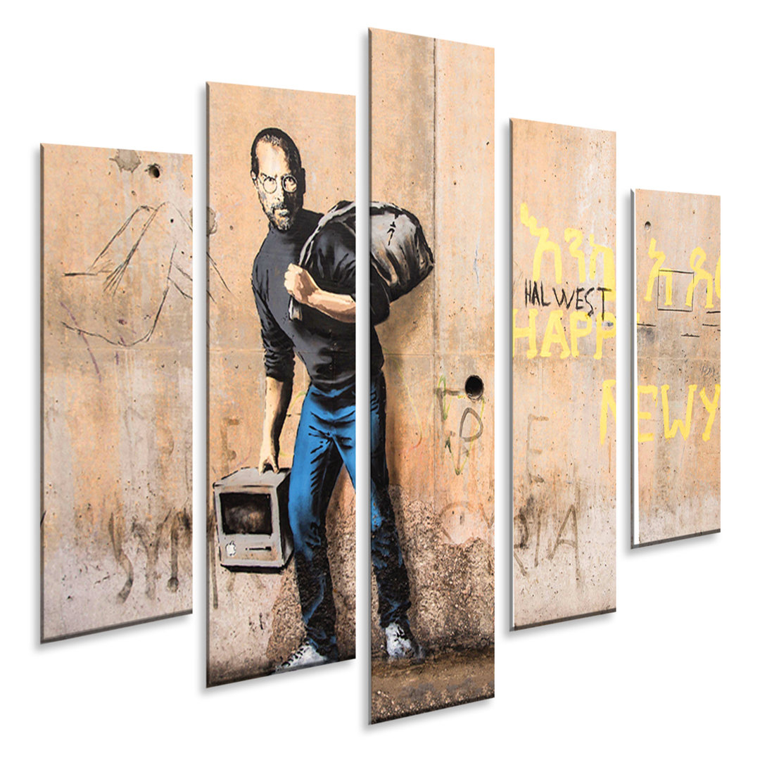 5-tlg. Kunstdruck-Set Steve Jobs von Banksy