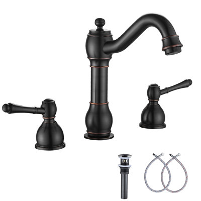 Widespread 2-handle Bathroom Faucet with Drain Assembly