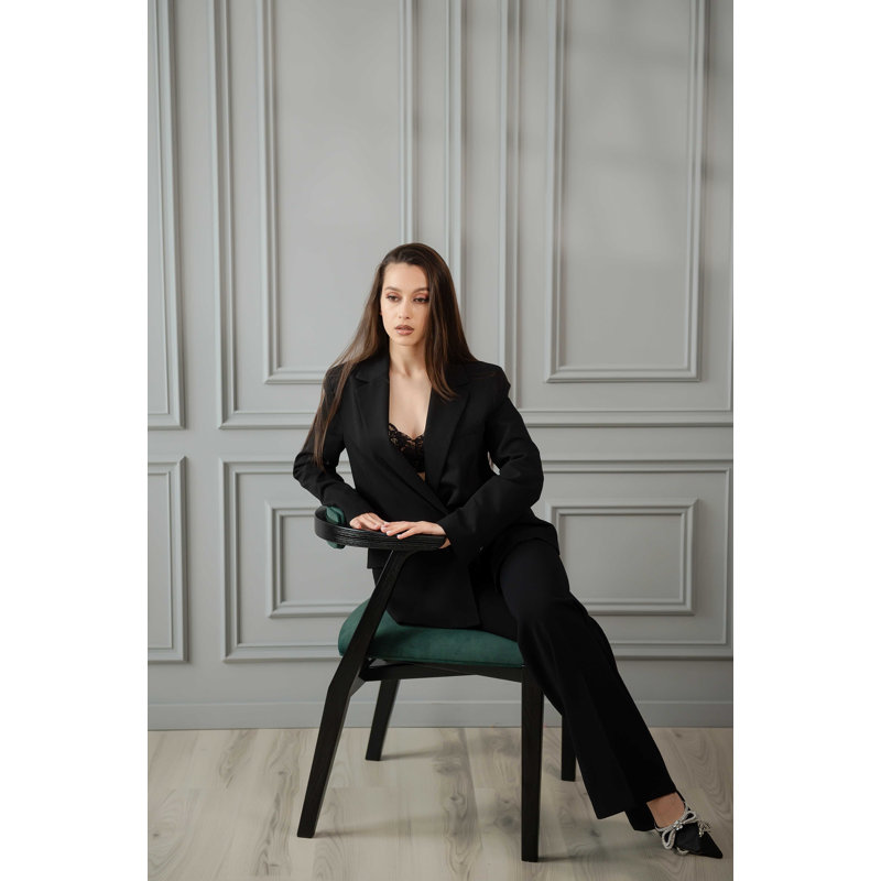 Ellis Dining Chair, Green, Black