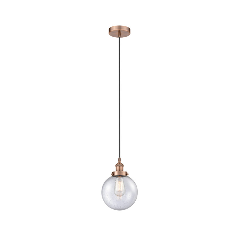 Luminaire suspendu sphère 1 lumière Frederick, H 11,5 po x l 8 po x P 8 po, Cuivre