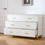 Commode 6 tiroirs avec poignées dorées et pieds en métal, espace de rangement profond, commode moderne