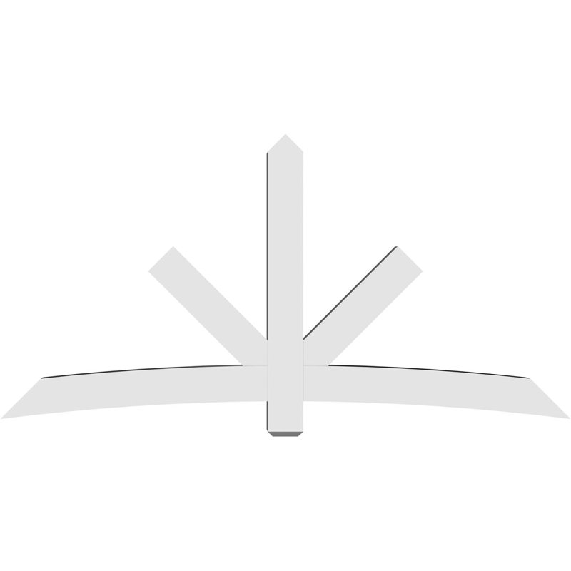 Alberta Architectural Grade Gable Bracket, 48" H x 96" W (Pitch: 12/12), 6" D x 6" F, PVC