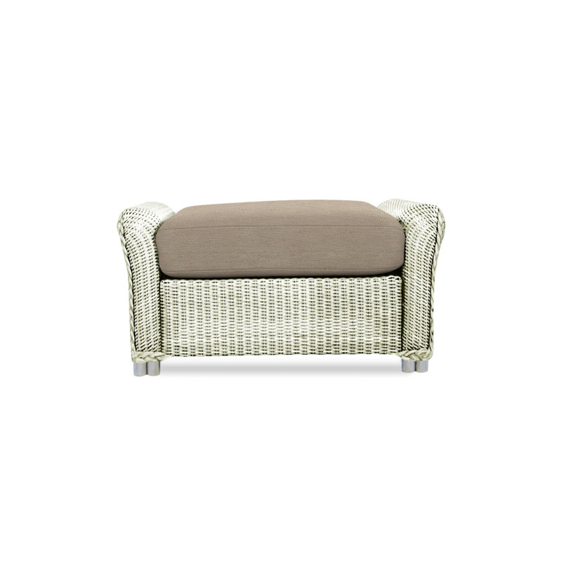 Reflections Outdoor Ottoman, Ivory, Friendly Flax