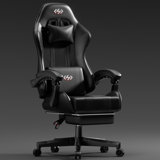 HLDIRECT Gaming Chair with Pocket Spring Cushion, Video Game Chair, Gaming Computer Chair, Ergonomic Chairs with Headrest and Lumbar Support for Adults, Swivel PU Leather Office Chair