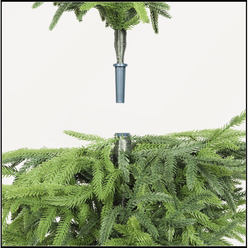 Sapin artificiel de 120 cm (4 pi) au toucher réaliste, en pot en plastique noir, ensemble de 2, idéal pour une décoration toute l'année et facile d'entretien.