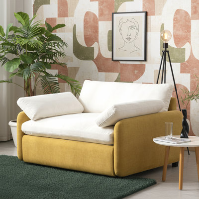Fauteuil surdimensionné en chenille simple, fauteuil d'appoint large et profond, fauteuil rembourré moderne et confortable, canapé-lit avec coussins pour le salon