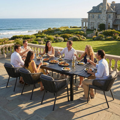 Aluminum Extendable Outdoor Patio Dining Table (63" - 94.5")  For 8-10 Person