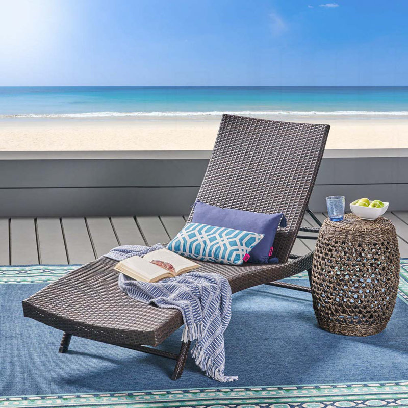 Patio Double Chaise Lounge, Brown