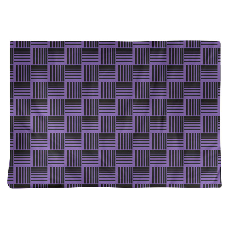 Napperon en coton à rayures de 18 po classique Baskettressées, Mauve / Noir, Coton