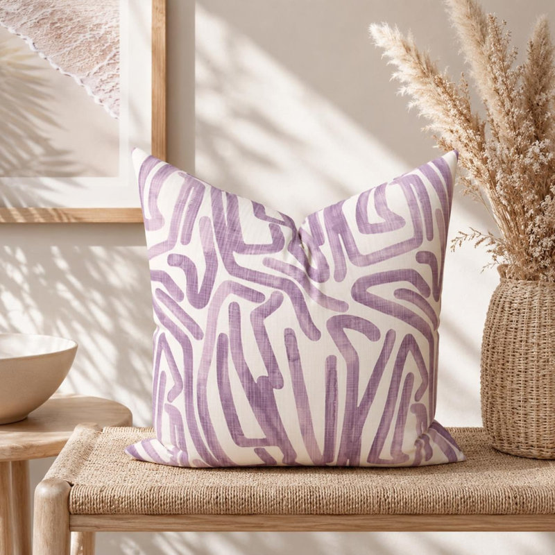 Housse de coussin en coton lavande, Square 19"