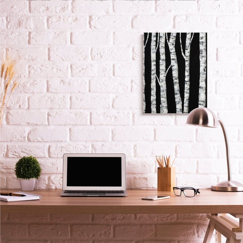 «Black Forest Modern Birch Trees» par Ruth Fromstein - impression, Toile tendue, H 30 po x l 24 po