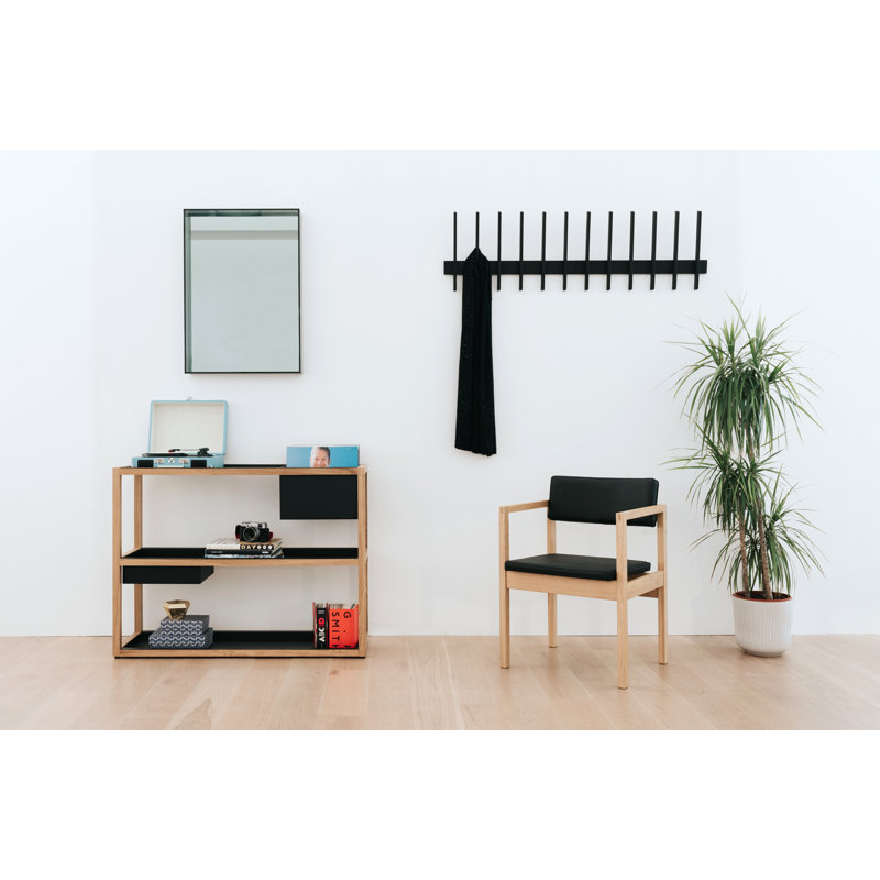 Fin 6 - Hook Wall Mounted Coat Rack, Black