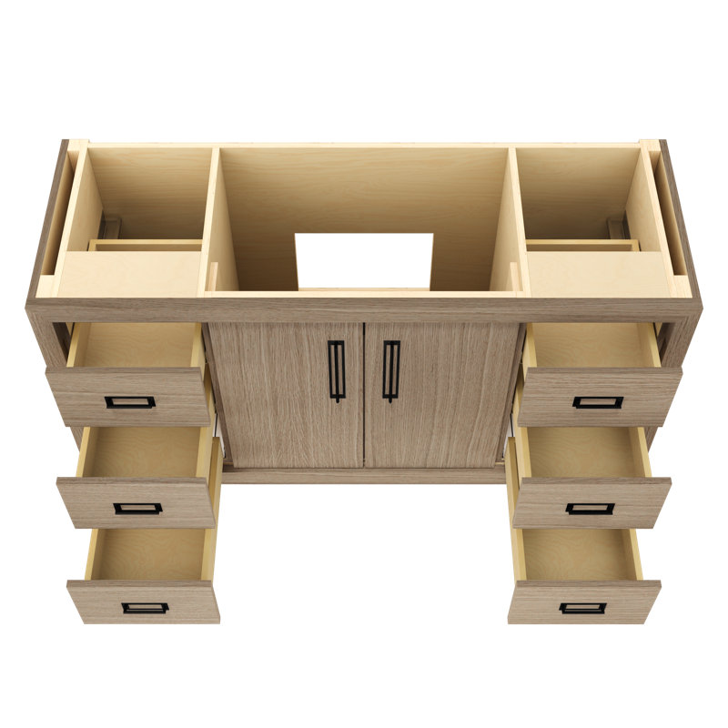 Avalon Single Extra Wide Bath Vanity, Natural Weathered, Matte Black, 60"