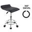 Tabouret de laboratoire carré à hauteur réglable sur roulettes avec repose-pieds