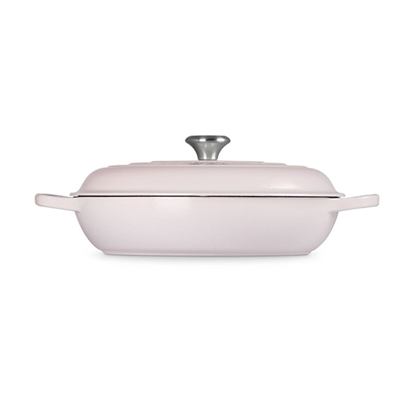 Le Creuset Signature Enameled Cast Iron Braiser with Lid, 5 quarts, Shallot