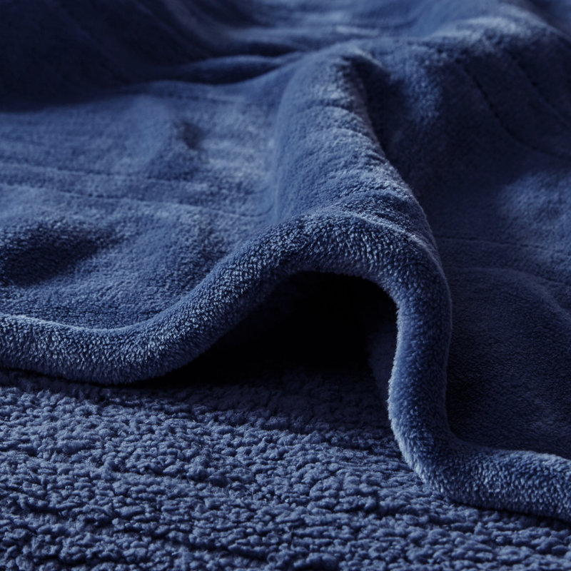 Très grande couverture chauffante ultra-douce chauffée, Grand, Indigo