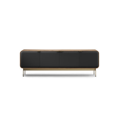Solid Wood and Glass TV Stand