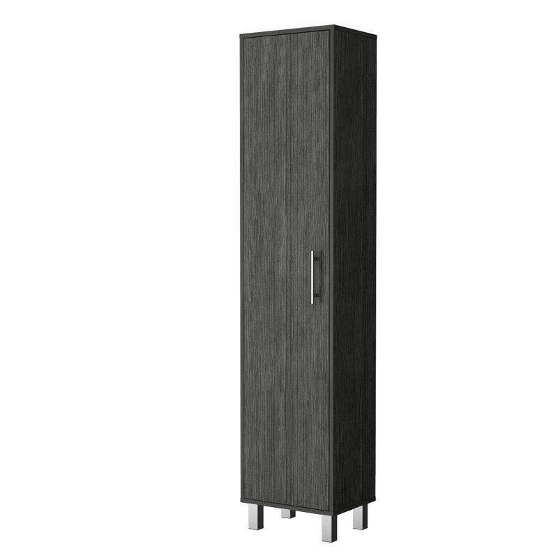 Armoire de rangement ergonomique - chêne, 5 tablettes, solution de suspension de balai, grand chêne conçu par l'utilisateur pour un espace d'organisation