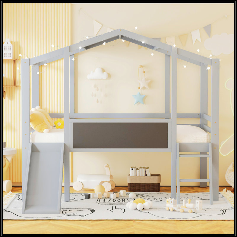 Lit mezzanine simple avec échelle et glissade
