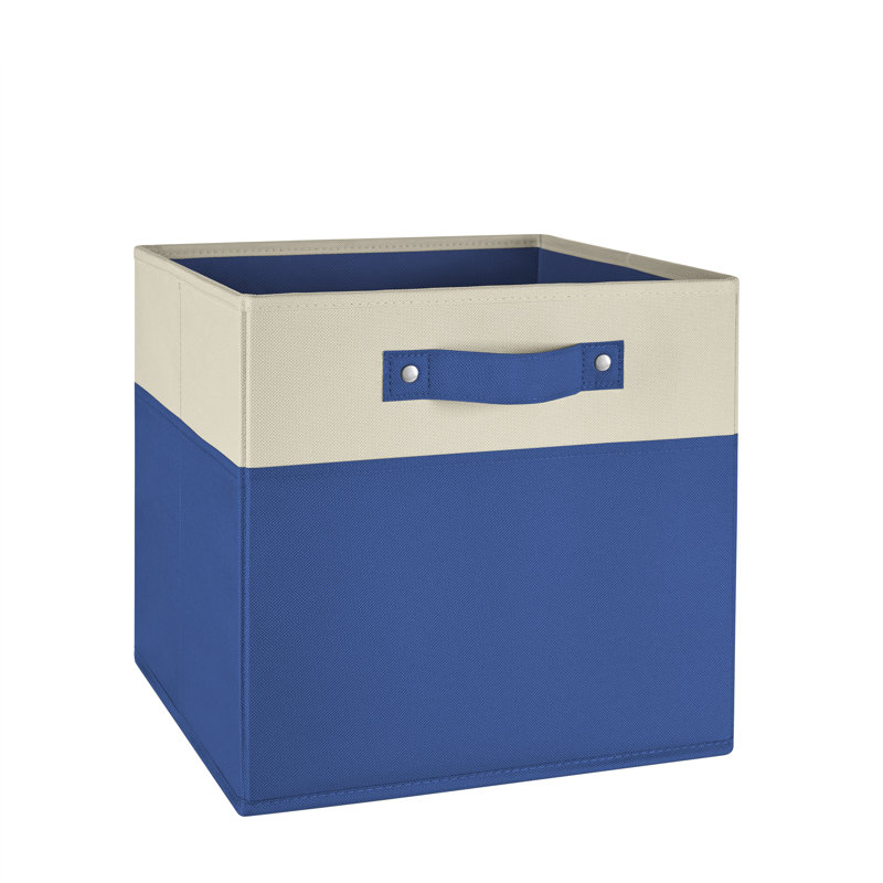 RiverRidge Kids 2pc Two-Tone Fabric Collapsbilble Cube Storage Organizers with Handles, Blue