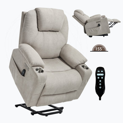 Power Lift Recliner with Massage, Heat, USB Ports, and Cup Holders