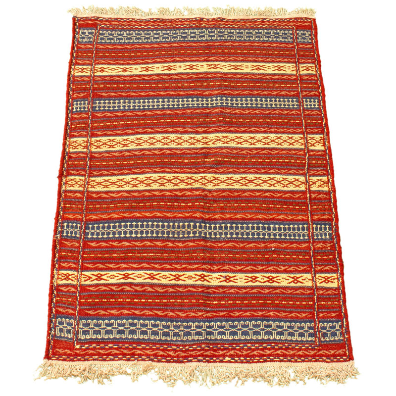 Tapis orange/jaune en laine fabriqué à la main kilim Winterbourne Down