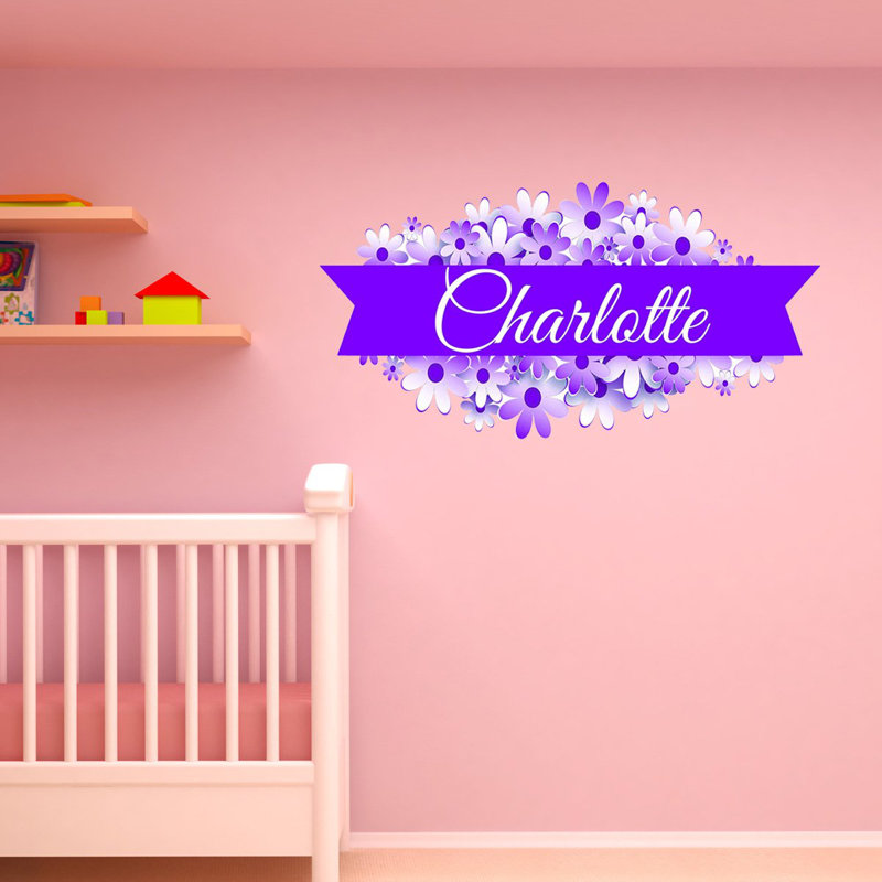 Adhésif décoratif personnalisé Berube, H 25 po x l 50 po, Mauve, Oui