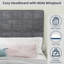 Lit plateforme tapissier grand moderne minimaliste avec tête de lit moelleuse, velours gris froid