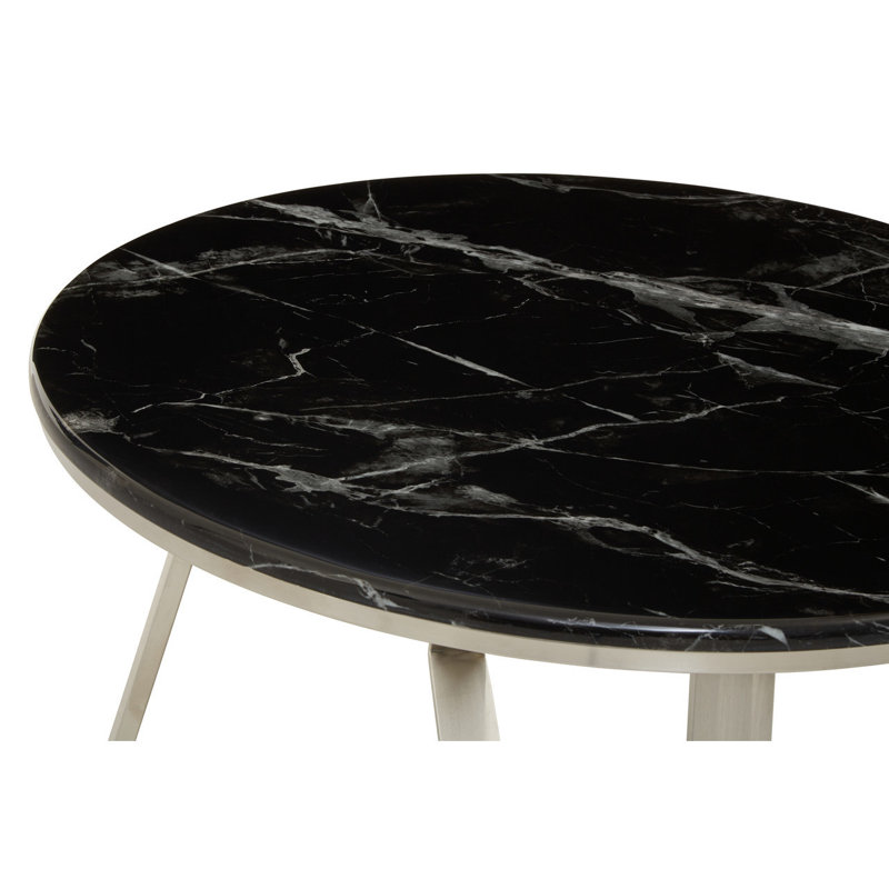 Redding Cross Legs Coffee Table, Silver, Black