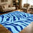 1PC Two-tone Blue Wavy Zebra Stripe Print area rugs for Living Room, Soft, All seasons, Easy-maintain, Washable Indoor mat, Farmhouse suitable for dining room, bedroom, entryway, kitchen, patio, home office, Home Decor, Outdoor Decor.-458362201