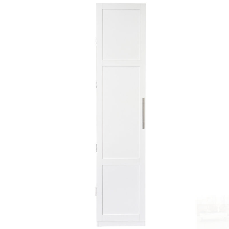 Armoire de cuisine autoportante polyvalente blanche avec tablettes réglables et beaucoup de rangement pour la vie organisée