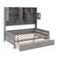 Lit de jour double en bois avec 2 tiroirs, armoire et tablettes-460425309